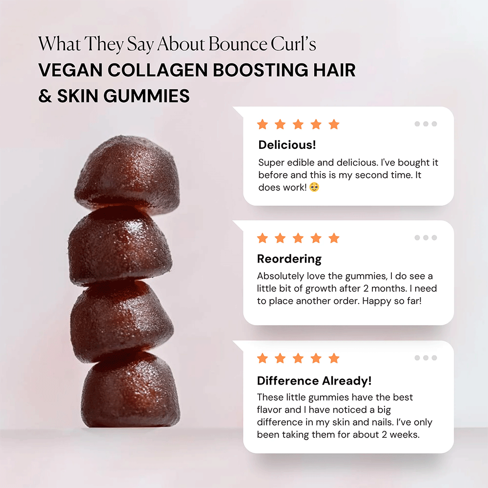 Bounce Curl Vegan Collagen Boosting Hair & Skin Gummies