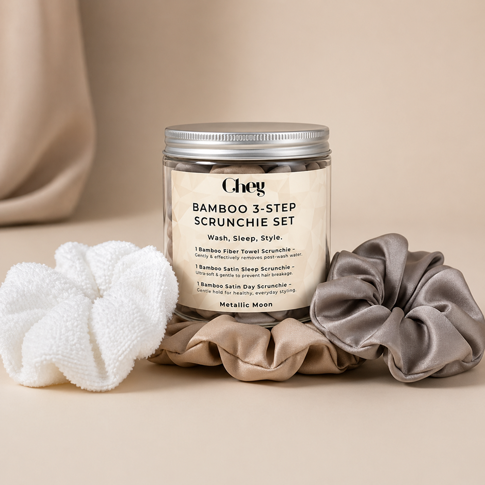 Chey Haircare Bamboo 3-Step Scrunchie Set
