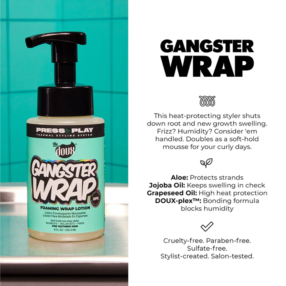 The Doux Press Play Gangster Wrap Foam Wrap Lotion 8oz