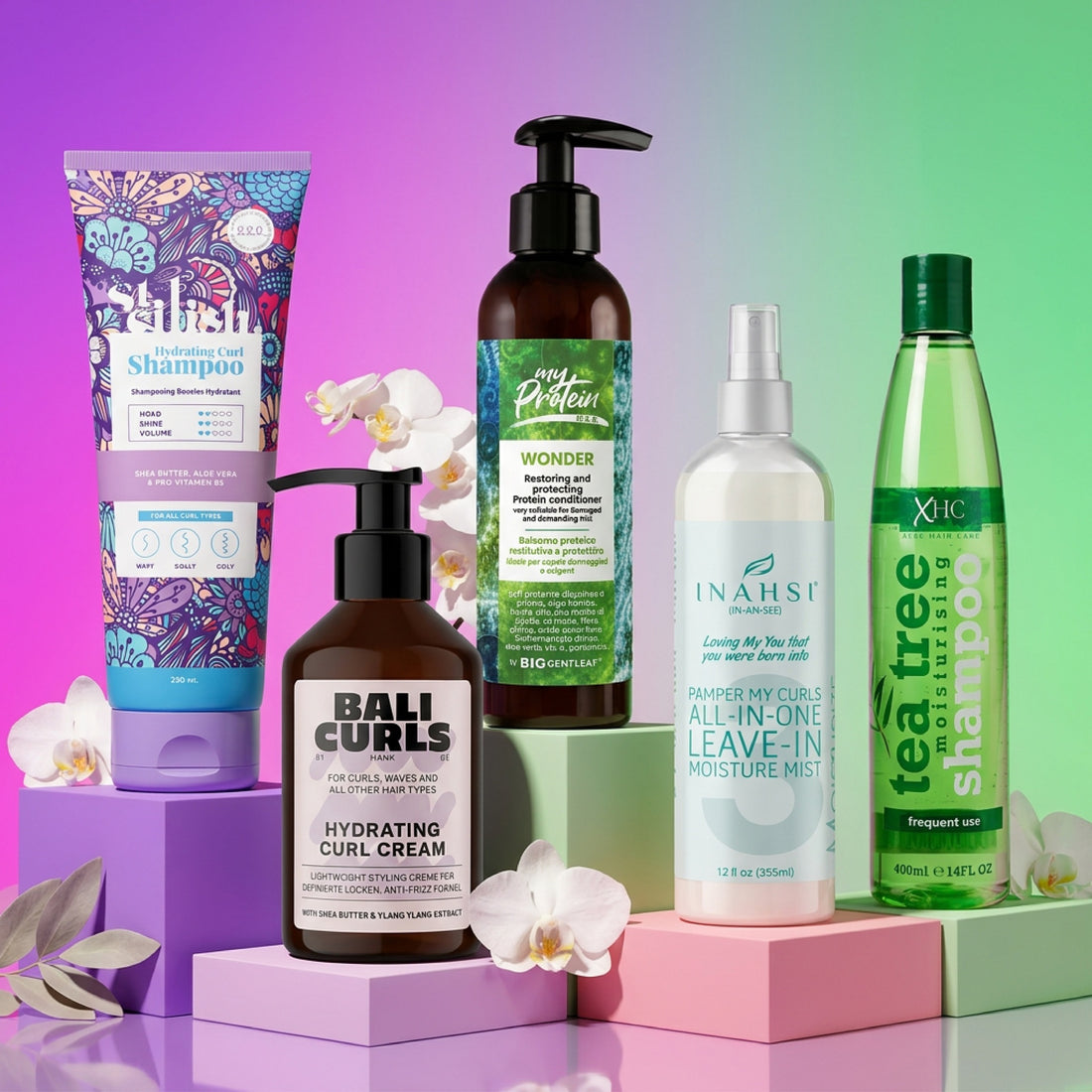 CurlyNest Starter Kit für welliges, lockiges Haar 2C-3A - Angleichung der Haarstruktur