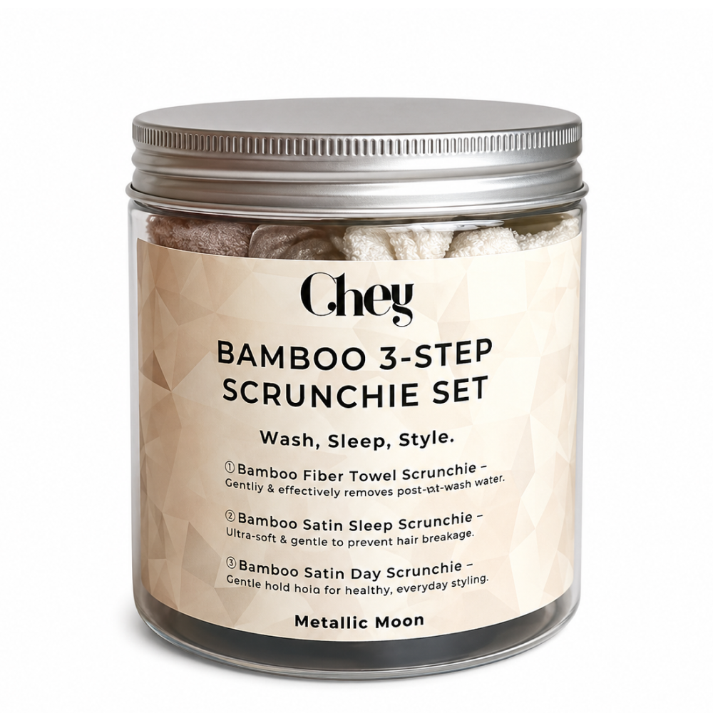 Chey Haircare Bamboo 3-Step Scrunchie Set