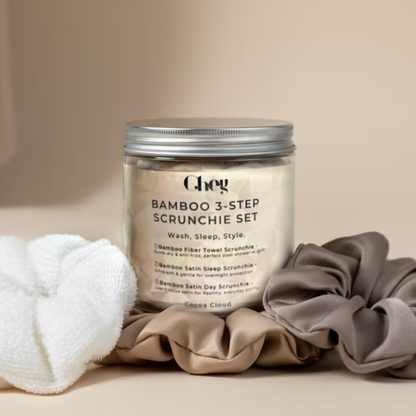 Chey Haircare Bambus-Satin-Scrunchie-Set