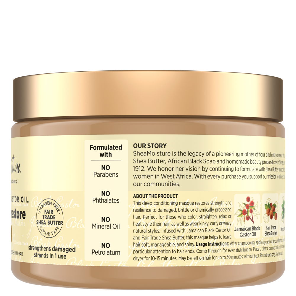 Shea Moisture Jamaican Black Castor Oil Stärkende &amp; Aufbauende Behandlungsmaske 340g