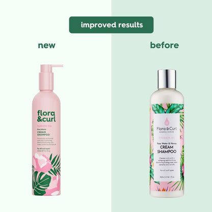 Flora &amp; Curl Hydrate Me Rose Water Cream Shampoo 300ml