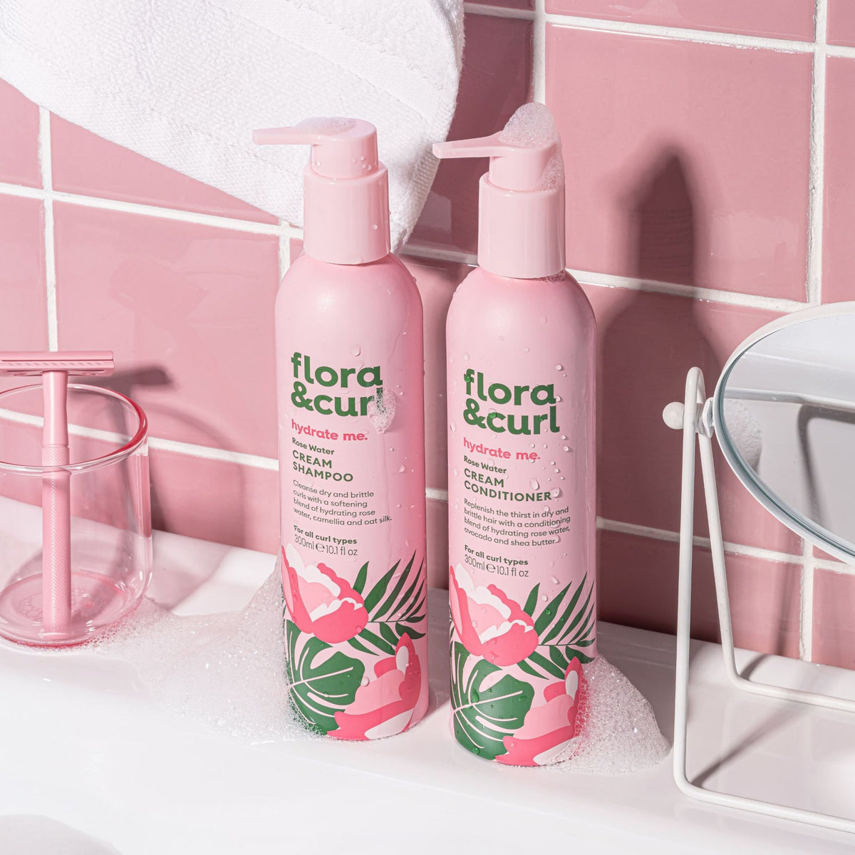 Flora &amp; Curl Hydrate Me Rosenwasser Creme Conditioner 300ml